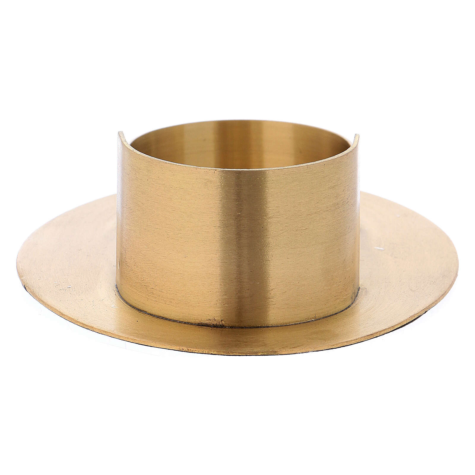 Modern oval candle holder in gold plated brass with satin online