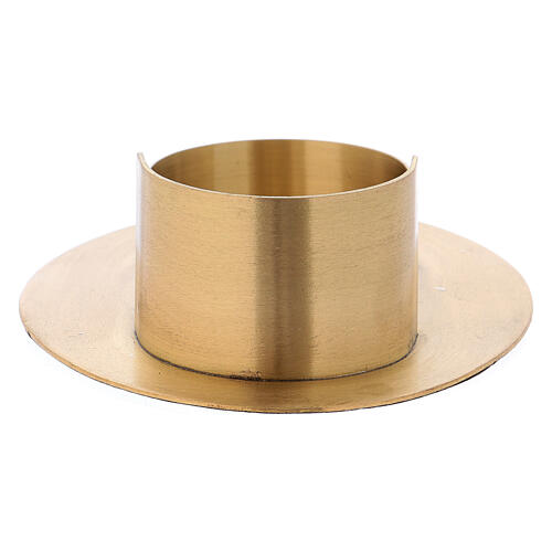 Modern oval candle holder in gold plated brass with satin finish inner measures 3 1/2x2 in 3