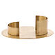 Modern oval candle holder in gold plated brass with satin finish inner measures 3 1/2x2 in s1