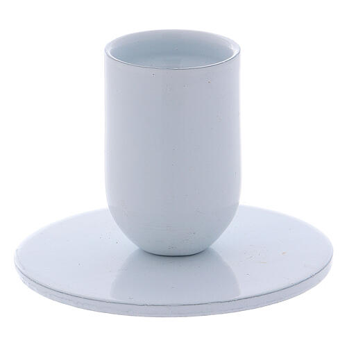 Tubular white iron candle holder d. 0.8 in 1