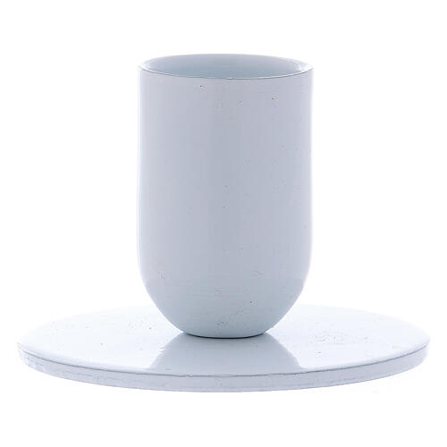Tubular white iron candle holder d. 0.8 in 2