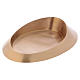 Oval candle holder plate in satinised gold-plated brass 29x11 cm s2