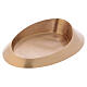 Oval candle holder plate in gold plated brass with satin finish 11 1/2x4 1/4 in s2