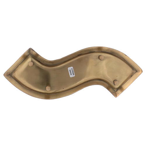 Wave shaped candle holder plate in gold plated brass 3