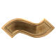 Wave shaped candle holder plate in gold plated brass s2
