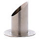 Tube-shaped candle holder in nickel-plated brass with leather effect 4 cm s2