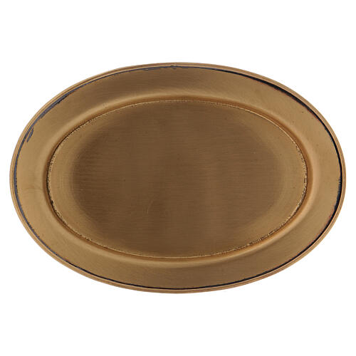 Prato porta-vela 12 cm latão dourado opaco 1