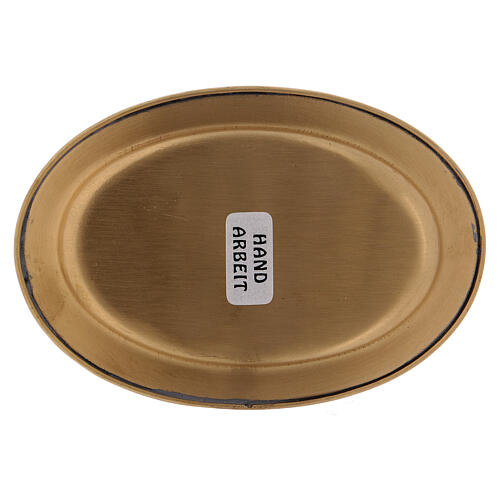 Prato porta-vela 12 cm latão dourado opaco 3