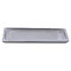 Rectangular candle holder plate in satinised silver-plated aluminium 17x9 cm s2