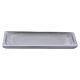 Prato porta-vela rectangular 17x9 cm em alumínio prateado acetinado s2