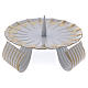 Candle holder in varnished white and gold iron with tripod 10 cm s1