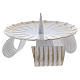 Candle holder in varnished white and gold iron with tripod 10 cm s2