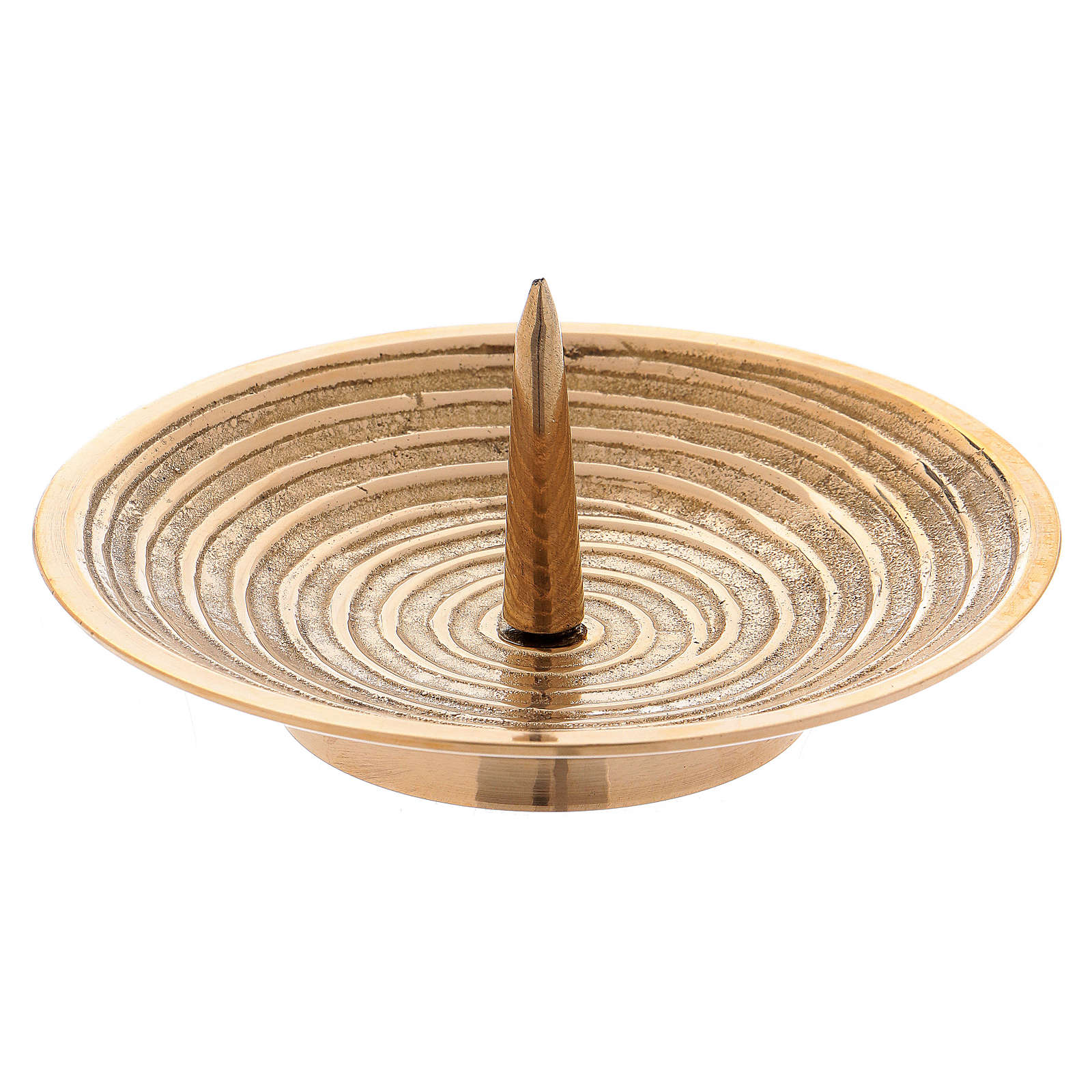 Candle holder plate in goldplated brass with spiralshaped online