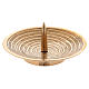 Candle holder plate in gold-plated brass with spiral-shaped decoration 10 cm s1