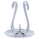 Candle holder in varnished silver and white iron 11 cm s1
