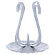 Lacquered white and silver iron candlestick 4 1/4 in s1