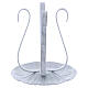 Lacquered white and silver iron candlestick 4 1/4 in s2