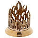 Porte-bougie en laiton doré base brillante décoration en forme de flamme 9 cm s1