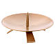 Candle holder in satinised gold-plated brass with tripod 13 cm s2