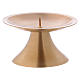 Candle holder in matt gold-plated brass with conical base 9 cm s2
