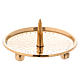 Candle holder in gold-plated brass with hammered finish and jag diam. 8 cm s1