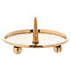 Hammered candlestick in gold plated brass with central spike d. 3 in s2