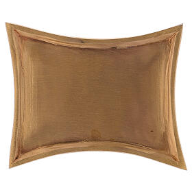 Rectangular candle holder plate in gold plated brass satin finish 4 1/4x3 in