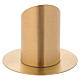 Tube-shaped candle holder with opening in gold-plated brass diam. 6 cm s3