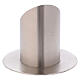 Tubular candlestick in silver-plated brass satin finish d. 2 1/2 in s3