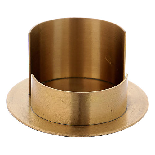 Modern-style candle holder in satinised gold-plated brass 2
