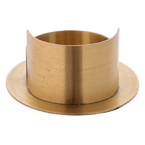 Modern-style candle holder in satinised gold-plated brass 3