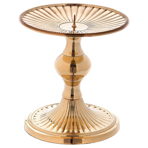 Candle holder in gold-plated brass with jag h. 12 cm 1
