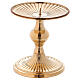 Gold plated brass candlestick with spike h 4 3/4 in s1