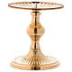 Gold plated brass candlestick with spike h 4 3/4 in s2