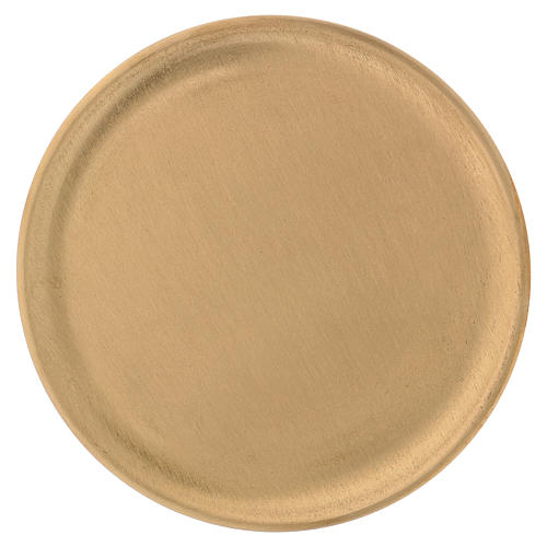 Candle holder plate in gold-plated satinised brass d. 14 cm 1