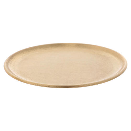 Candle holder plate in gold-plated satinised brass d. 14 cm 3