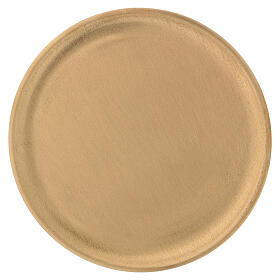 Gold plated candle holder plate satin finish d. 5 1/2 in