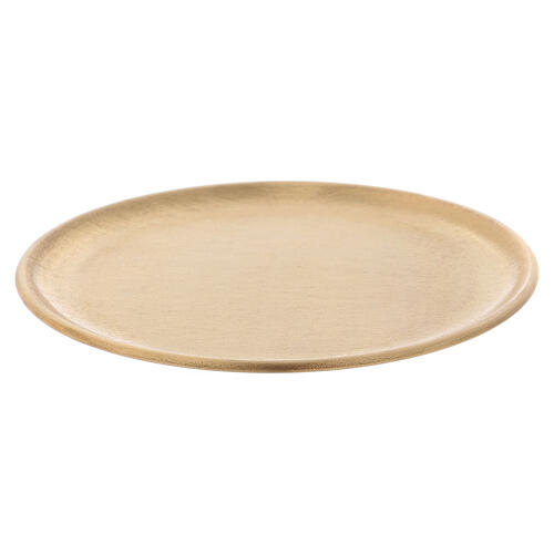 Gold plated candle holder plate satin finish d. 5 1/2 in 3