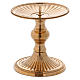 Candle holder in gold-plated brass with plate and jag h. 9 cm s1