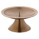 Candle holder with round base in matt gold-plated brass d. 11 cm s1