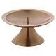Matte candlestick with round base in gold plated brass d. 4 1/4 in s1