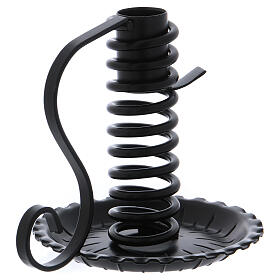 Castiçal em espiral em ferro preto diâm. 2.4 cm