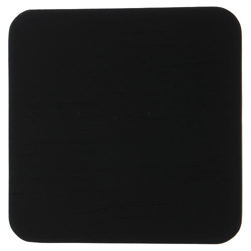 Square candle holder plate in black knurled aluminium 1