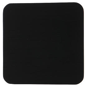 Piattino portacandele quadrato alluminio zigrinato nero