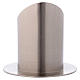 Tube-shaped candle holder with opening in matt silver-plated brass s3