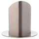 Tubular candle holder with opening in matte silver plated brass s3
