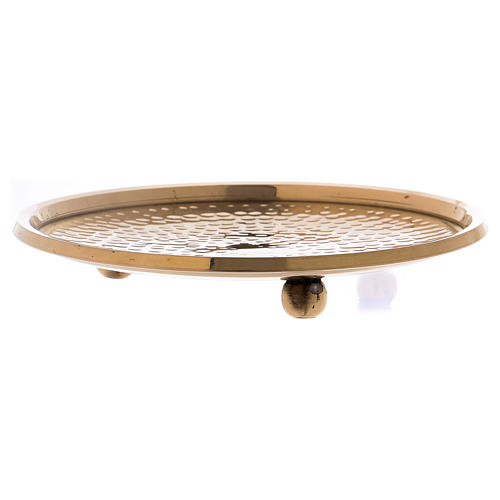 Tripod candle holder plate in gold-plated brass  2