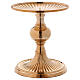 Decorated candle holder with spike in gold plated brass s1