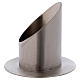 Tube-shaped candle holder in matt silver-plated brass diam. 7 cm s2