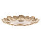 Candle holder plate in gold-plated brass with leaf decoration s3